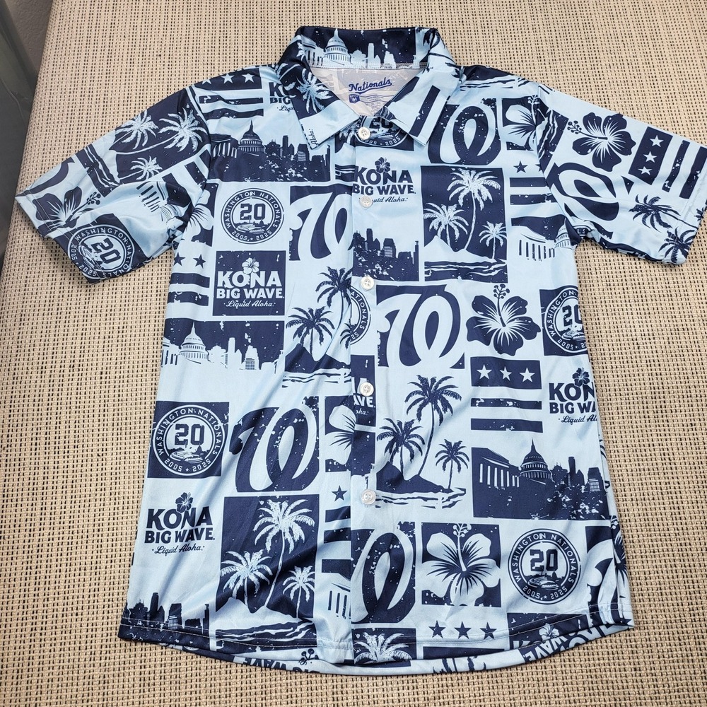 Washington Nationals Shirt Mens Medium MLB Baseball Kona Hawaiian Nationals‎